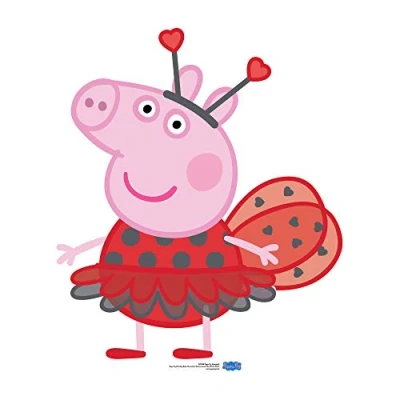Image of Star Cutouts Small Cardboard Cutout l Peppa Pig Ladybird Character Figure Cute Party Supplies for Fans, Birthdays &amp; Celebration Events