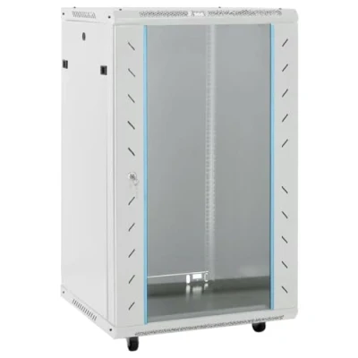 Image of vidaXL 18U Network Cabinet Cold Rolled Steel Server Rack, Black, 60x60x100 cm