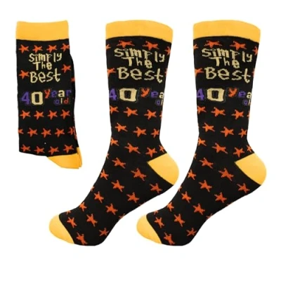 Image of SHATCHI Simply The Best 40 Year Old Gift Novelty Socks For 40th Birthday Keepsake Unisex Her Him