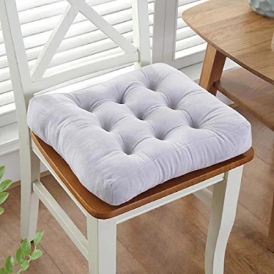 Image of Xpnit 10cm Thick Chair Pads Seat Cushion,45 * 45cm/50 50cm Garden Cushion Pads,Large Warm Cushions for Indoor Outdoor Office Home (45 45cm,Light gray)