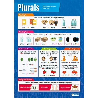 Image of Daydream Education Plurals English Posters Gloss Paper measuring 850mm x 594mm (A1) Language Classroom Charts