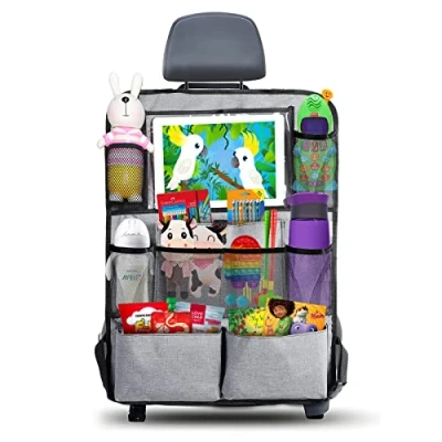 Image of AiQInu Car Back Protector and Organiser, Waterproof Easy Care Oxford Cloth Seat Organiser with Lots of Storage Space, for Children (1 Piece)