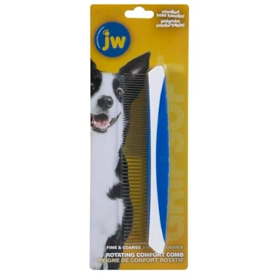 Image of JW GripSoft Rotating Comfort Dog Grooming Comb Detangling Brush for Dogs