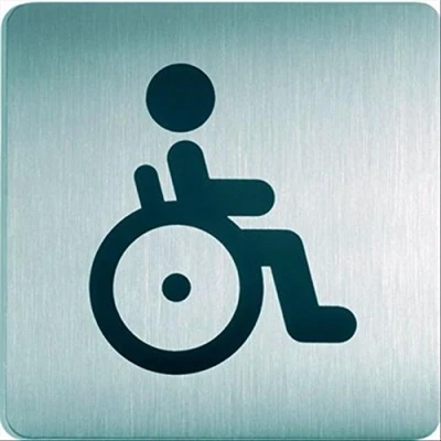 Image of Durable 495923 Pictogram WC Disabled, Square, 150 x mm, stainless Steel