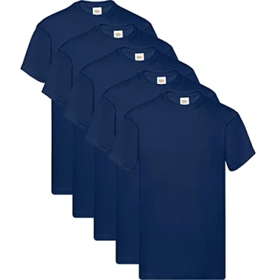Image of Fruit of the Loom, shirt, 5 Navy + 1 Hl Purchase Notepad, XL