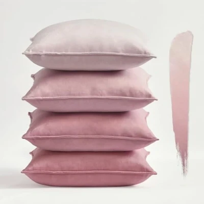 Image of Topfinel Pink Cushion Covers 45cm x Summer Sofa Bed Colorful Cushions Soft Pillow Case 18x18 Velvet Scatter Decorative Cover for Livingroom Bedroom Invisible Zipper,Set of 4