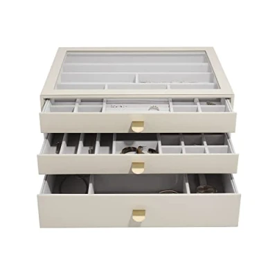 Image of Stackers Oatmeal Supersize Jewellery Box Set of 3 (with drawers)