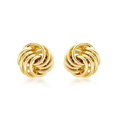 Image of Carissima Gold Women&#039;s 18 ct Yellow 10 mm Rose Stud Earrings