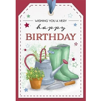 Image of Piccadilly Greetings Happy Birthday Card Gardening 7 x 5 inches