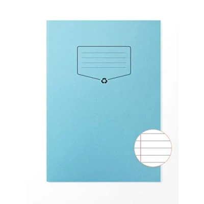 Image of Silvine A4 Recycled Exercise Book Lined With Margin (64 Pages) Light Blue [Pack of 10]