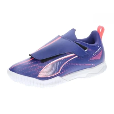 Image of Puma Ultra 5 PLAY TT JR Unisex Astro turf trainers for kids, Size: 2.5, Lapis lazuli/white/sunset glow Synthetics
