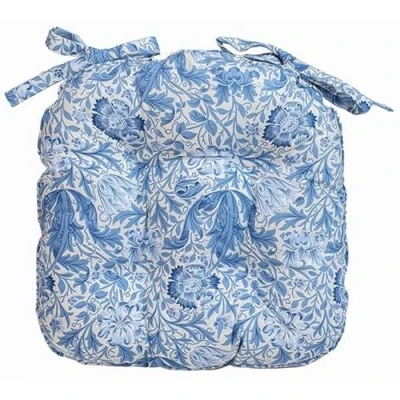 Image of William Morris Blue Compton Piped Seat Pad