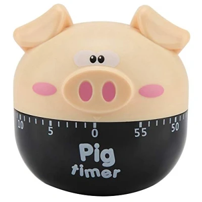 Image of TOPINCN Kitchen Timer, Cute Cartoon Pig Cooking Timer Mechanical Study Gym Home Decor Counters Novelty Gadget for Timing Tool (Khaki)