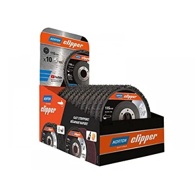 Image of Norton Clipper 115mm Rapid Strip Metal Disc Counter Display of 10