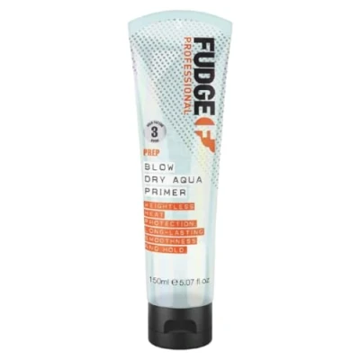 Image of Fudge Professional Blow Dry Aqua Primer, Hyaluronic Acid, Heat Protection, Volumizing Results, 150 ml