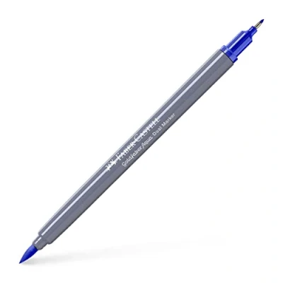 Image of Faber Castell Creative Studio Goldfaber Aqua Dual Marker, Sea Blue, Single For Art, Craft, Drawing, Sketching, Home, School, University, Colouring