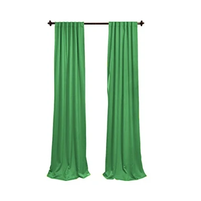 Image of LA Linen Poplin Backdrop Drape, Polyester, Jade, 96 x 58 inch, Pack of 2