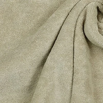 Image of Stretch Cotton Terry Towelling Fabric Material Beige, 1Mtr 150cm x 100cm