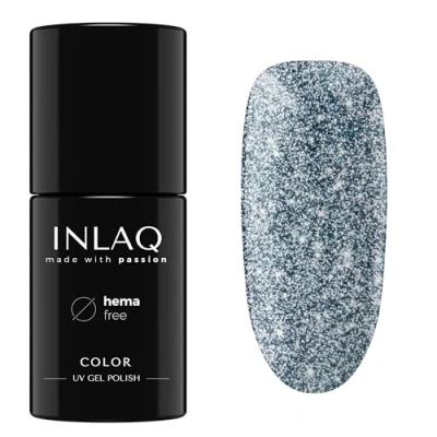 Image of INLAQ® Hema Free UV Nail Polish Glitter Shiny Signs Collection Gel Nails by Gellack Varnish in Aquarius Colours 6ml