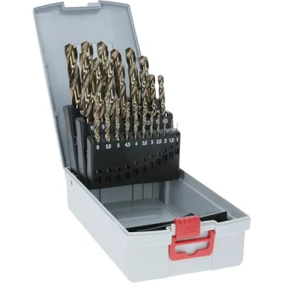 Image of Bosch Professional 25pc. HSS Cobalt ProBox Metal Drill Bit Set (for Stainless Steel, Ø 1 13 mm, Accessories Driver and Stand)