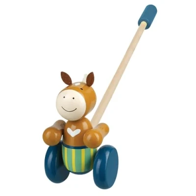 Image of Pony Push Along Toy Animal and Pull Toys For 1 Year Olds, Wooden Toddler Toys, Perfect 1st Birthday Gifts Boy Girl Early Development &amp; Activity by Orange Tree