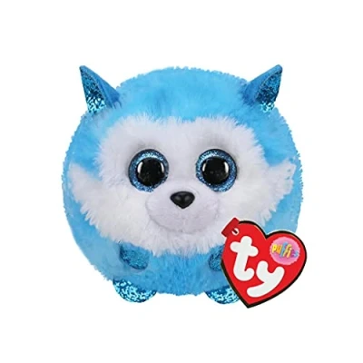 Image of Ty Puffies Prince Blue Husky 4&quot; Beanie Baby Soft Plush Toy Collectible Cuddly Stuffed Teddy