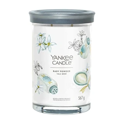 Image of Yankee Candle Signature Scented Baby Powder Large Tumbler with Double Wicks Soy Wax Blend Long Burning Perfect Gifts for Women