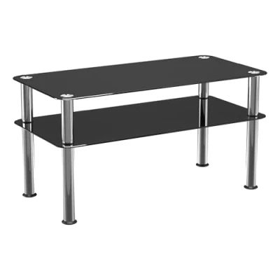 Image of AVF SDCT8040 Coffee Table Black &amp; Chrome