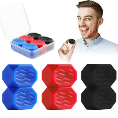 Image of Powzdi Jaw Exerciser, 6 Pcs Jawline Shaper Trainer 3 Resistance Levels Silicone Exerciser Chew Toner for Men &amp; Women to Strengthen Facial Muscles