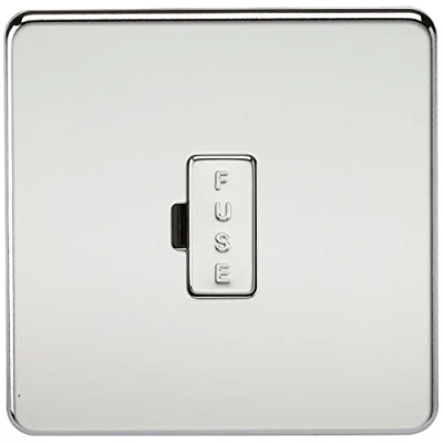 Image of KnightsBridge 13A Screwless Polished Chrome Fused Spur Connector Unit Wall Plate