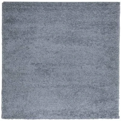 Image of vidaXL Shaggy Rug Modern Blue Square Area 120x120 cm, Long Pile, Polypropylene, Underfloor Heating Suitable