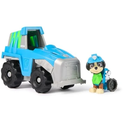 Image of Paw Patrol, Rex’s Dinosaur Rescue Vehicle, Toy Truck with Collectible Action Figure, Sustainably Minded Kids’ Toys for Boys &amp; Girls Aged 3 and Up