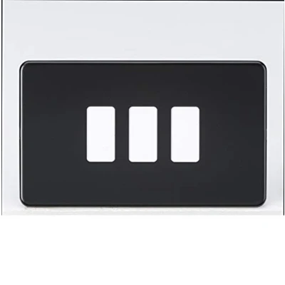 Image of KnightsBridge Screwless 3G grid faceplate matt black