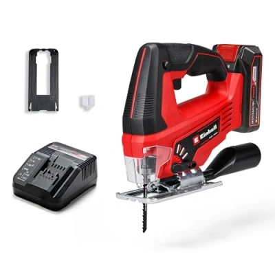 Image of Einhell Power X Change Cordless Jigsaw with Battery and Charger 18V Electric Saw Pendulum Stroke Function for Cutting Wood, Plastic Metal TC JS 18 Li Tool + 2.5Ah Starter Kit