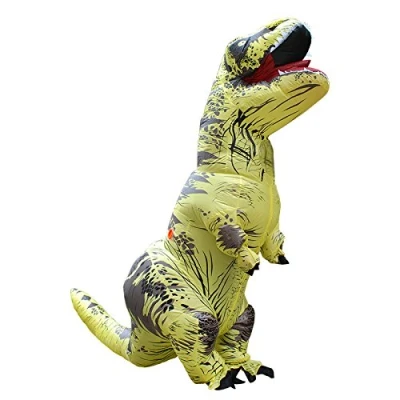 Image of JASHKE Inflatable Costume Trex Dinosaur Costumes Halloween Fancy Dress for Adult (Yellow)