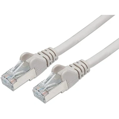 Image of Intellinet Network Patch Cable, Cat6, 1m, Grey, Copper, S/FTP, LSOH / LSZH, PVC, RJ45, Gold Plated Contacts, Snagless, Booted, Polybag
