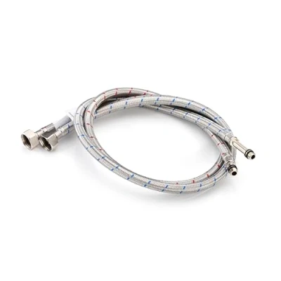 Image of Home Range 2X M10 x 1/2 (900mm) Flexible Tap Connectors Pair, Braided Stainless Steel Flexi for Kitchen &amp; Basin Monobloc Mixer Taps, WRAS Approved, Rust Corrosion Resistant, 1/2&quot; BSP UK Fitting