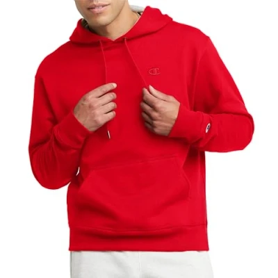 Image of Champion Men&#039;s Powerblend Pullover Hoodie Hoody, Team Red Scarlet, L UK