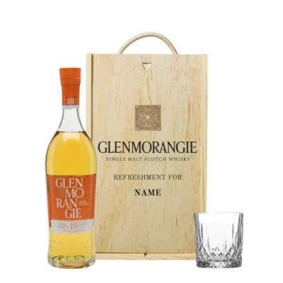 Image of BEER HUNTER Perosnalised Glenmorangie Single Scotch Whiskey Gift Set with Glass 40% ABV (70cl)