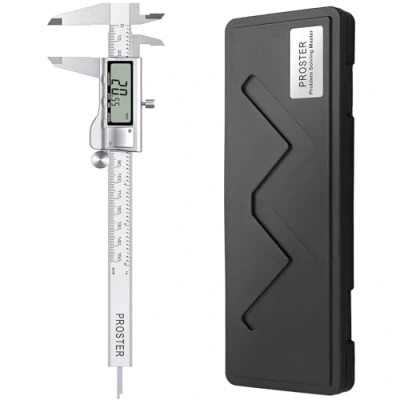 Image of Proster Vernier Calipers 6 Inch/150 mm Digital Caliper Fractions/Inch/Metric Measuring Tool Stainless Steel Body/Silver Extra Large LCD Screen Auto Off Featured
