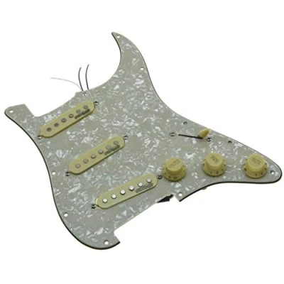 Image of KAISH Aged Pearl Loaded Electric Guitar Pickguard Prewired with Wilkinson Pickups for USA/Mexico FD Stratocaster
