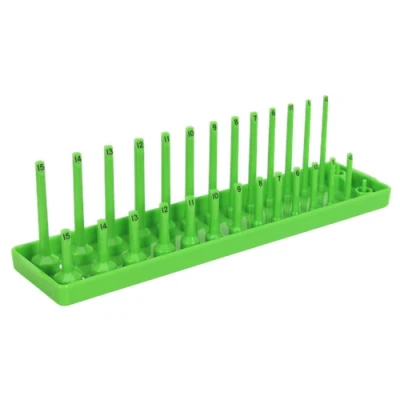 Image of Sealey Premier Socket Holder 1/4&quot;Sq Drive 4 15mm Hi Vis Green