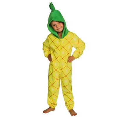 Image of sarcia.eu Pineapple Polar Fleece One Piece Pajamas, Kids&#039; Hooded Onesie 7 8 Years