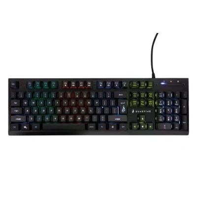 Image of SureFire Kingpin X2 Gaming Keyboard US English, Multimedia with Lighting, RGB Aluminium Faceplate, 25 Anti Ghosting Keys, American Layout QWERTY