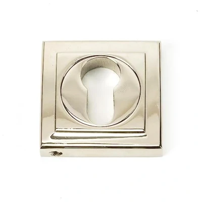 Image of From The Anvil Polished Nickel Round Euro Escutcheon (Square)