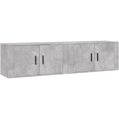 Image of vidaXL Wall mounted TV Cabinets 2 pcs Concrete Grey 80x34.5x40 cm