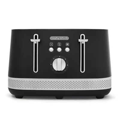 Image of Morphy Richards 400000323 Illumination 4 Slice Toaster Black/Stainless Steel