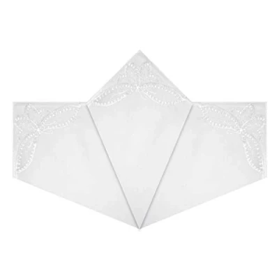 Image of Warwick &amp; Vance Pack Of 3 Womens/Ladies White Handkerchiefs With Butterfly Lace Corners, 29 x 29cm