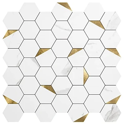 Image of Art3d 10 Sheet Peel and Stick Backsplash for Kitchen Décor, Self Adhesive Tile Hexagon Mosaic Tiles