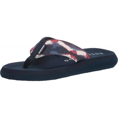 Image of Rocket Dog Sunset Webbing Flat Flip Flops 5 UK Boca Tie Dye Blue